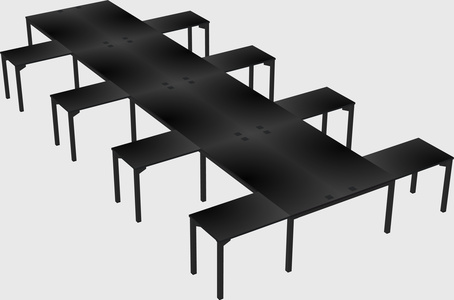 Shared l-shaped desk