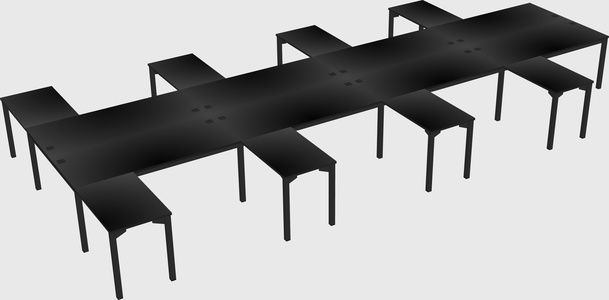 Shared l-shaped desk