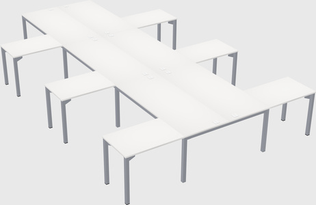 Shared l-shaped desk
