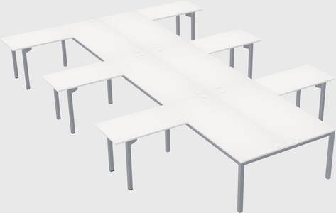 Shared l-shaped desk