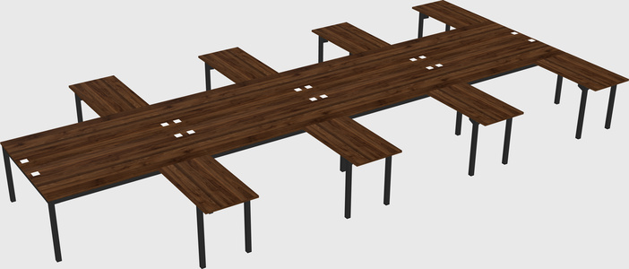 Shared l-shaped desk