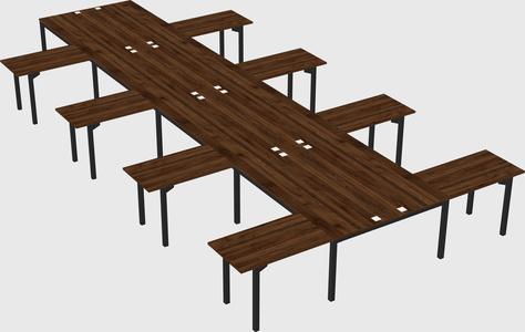 Shared l-shaped desk