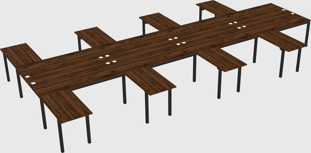 Shared l-shaped desk