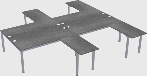 Shared l-shaped desk