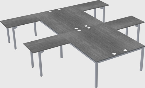 Shared l-shaped desk