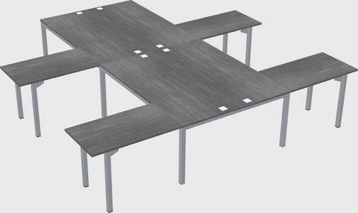 Shared l-shaped desk