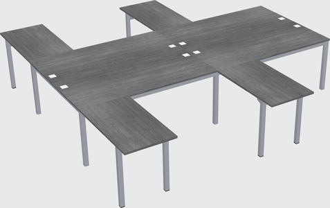 Shared l-shaped desk