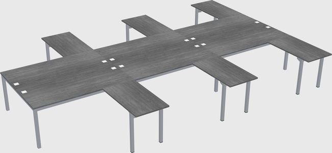 Shared l-shaped desk