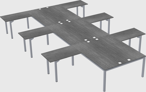 Shared l-shaped desk