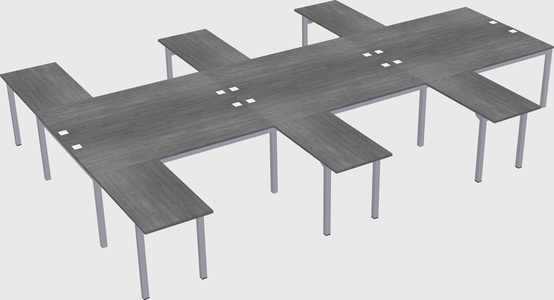 Shared l-shaped desk