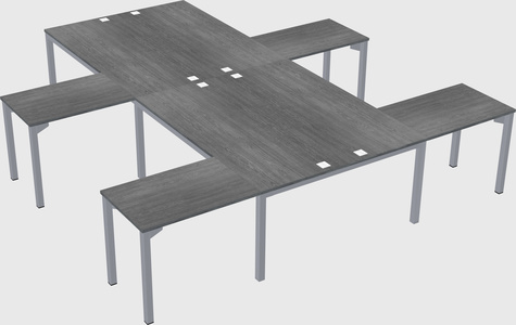 Shared l-shaped desk