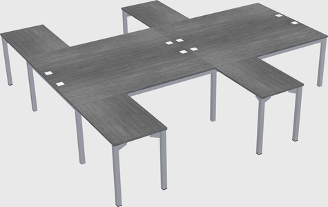 Shared l-shaped desk