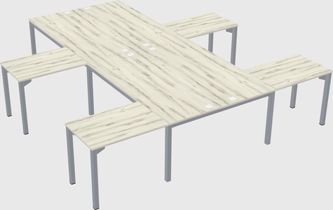 Shared l-shaped desk