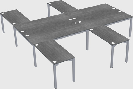 Shared l-shaped desk