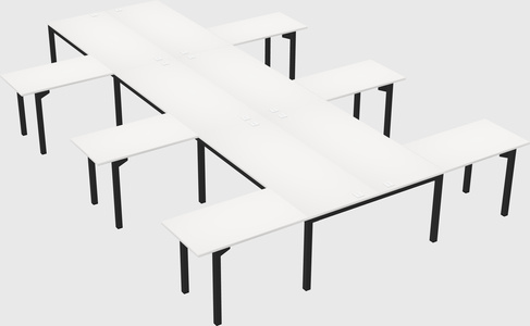 Shared l-shaped desk