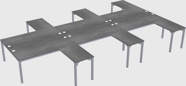Shared l-shaped desk