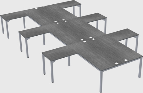 Shared l-shaped desk