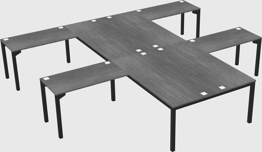 Shared l-shaped desk