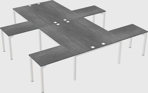 Shared l-shaped desk
