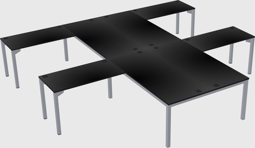 Shared l-shaped desk
