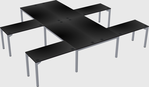 Shared l-shaped desk