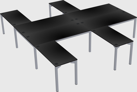 Shared l-shaped desk