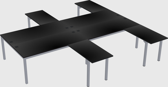Shared l-shaped desk