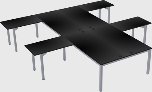 Shared l-shaped desk