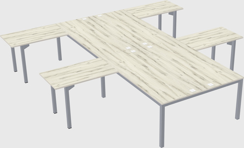 Shared l-shaped desk
