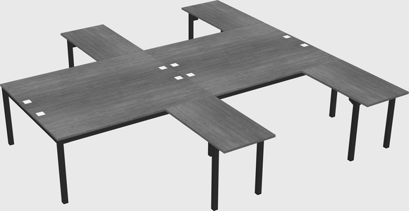 Shared l-shaped desk