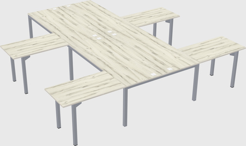 Shared l-shaped desk