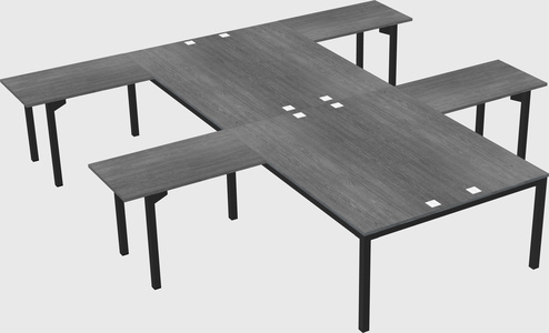 Shared l-shaped desk