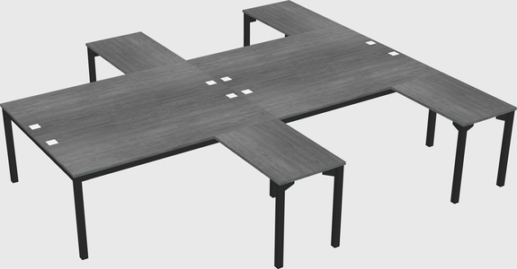 Shared l-shaped desk