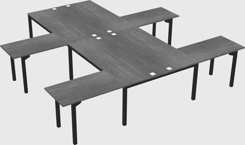 Shared l-shaped desk