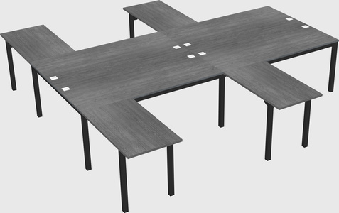 Shared l-shaped desk