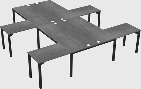 Shared l-shaped desk