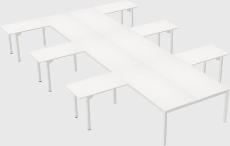 Shared l-shaped desk