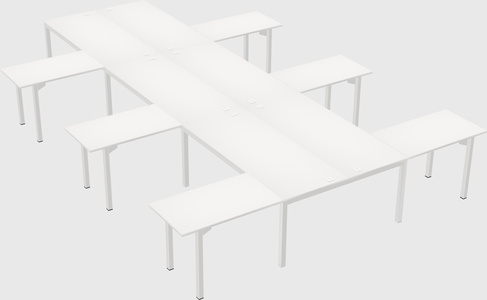 Shared l-shaped desk