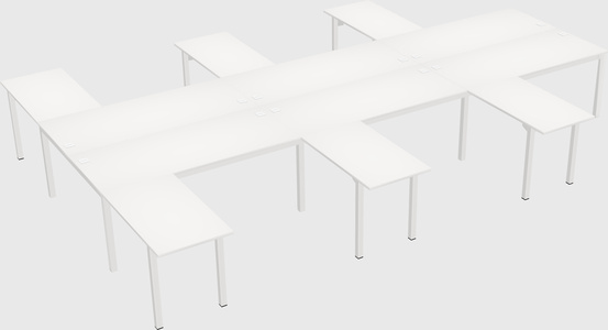 Shared l-shaped desk