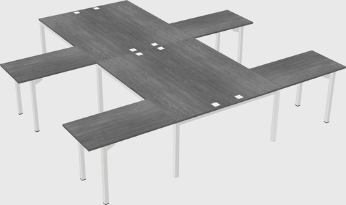 Shared l-shaped desk