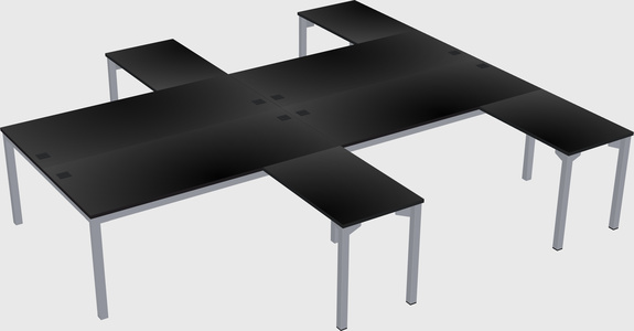 Shared l-shaped desk