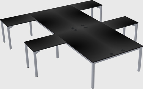 Shared l-shaped desk