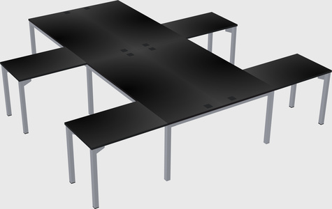 Shared l-shaped desk
