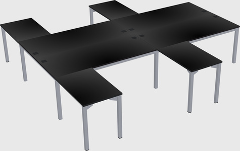 Shared l-shaped desk