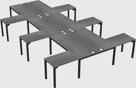 Shared l-shaped desk