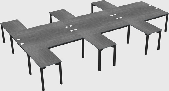 Shared l-shaped desk