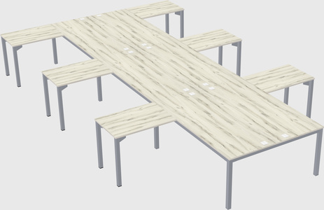 Shared l-shaped desk