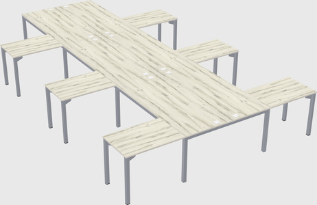 Shared l-shaped desk
