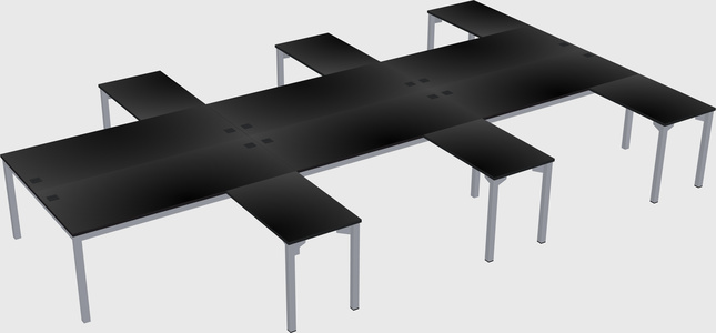 Shared l-shaped desk