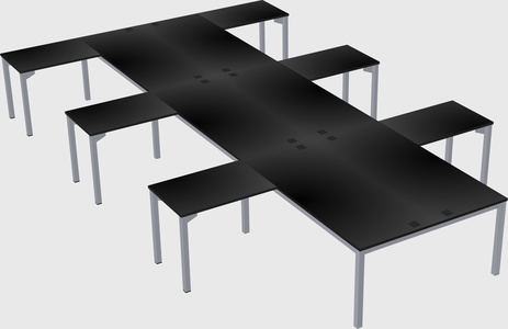Shared l-shaped desk